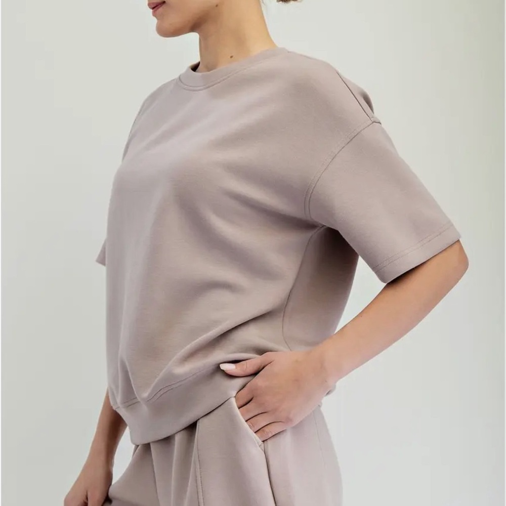 Elegant Mauve Scuba Modal top and Maxi Skirt Set - Picture 5 of 7